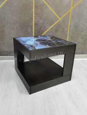 Стол журнальный Куб с фотопечатью (Венге/2672)