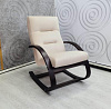 Кресло-качалка Неаполь Модель 13 (Орех текстура/Ткань бежевый Velutto 04)