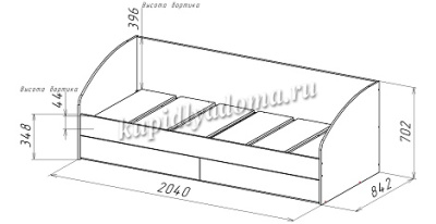 Кровать с ящиком Геометрия-1 (Белый/Делано светлый)