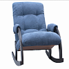 Кресло-качалка Неаполь Модель 11 (Венге-эмаль/Ткань Синий Verona Denim blue)