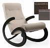 Кресло-качалка Неаполь Модель 1 (Серый ясень-эмаль/Ткань Темно-коричневый Malta 15 А)