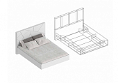 Кровать Сандра 1.4 с настилом (Белый лофт)