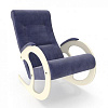 Кресло-качалка Неаполь Модель 3 (Дуб шампань-эмаль/Ткань Синий Denim blue)