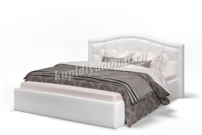 Кровать Стелла 1.6 с ортопедическим основанием (Экокожа Белый Vega white)