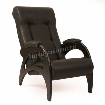 Кресло для отдыха Модель 41 без лозы (Дуб шампань/Экокожа коричневый Dundi 108)