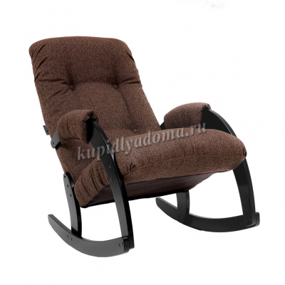 Кресло-качалка Неаполь Модель 11 (дуб шампань-эмаль/Ткань Темно-коричневый Malta 15 А)