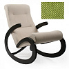 Кресло-качалка Неаполь Модель 1 (Венге-эмаль/Ткань Зеленый Verona Apple Green)