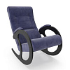 Кресло-качалка Неаполь Модель 3 (Венге-эмаль/Ткань Синий Denim blue)