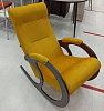 Кресло-качалка Неаполь Модель 3 (Орех-эмаль/Ткань Желтый Fancy 48)