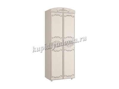 Шкаф 2-х дверный комбинированный Каролина (Вудлайн кремовый/Сандал белый патина)