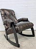 Кресло-качалка Неаполь Модель 11 (Венге-эмаль/Экокожа Oregon коричневый перламутр 120)