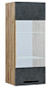 Подвесной шкаф со стеклом Лофт (Дуб сонома/Серый)