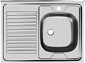 Мойка накладная Юкинокс Стандарт-800 левая заварной угол (Металлик)
