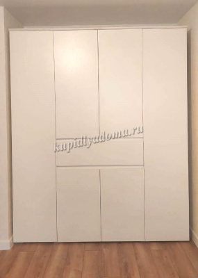 Шкаф Плейона 4-х створчатый (Белый древесные поры)