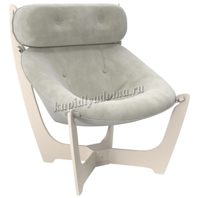 Кресло для отдыха Неаполь Модель 8 (Дуб шампань-эмаль/Ткань Cветло-серый Verona Light Grey)
