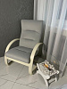 Кресло для отдыха Неаполь Модель 4 (Слоновая кость/Ткань серый Velutto 52)