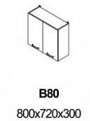 Шкаф верхний В80 Кухня Равенна Стайл (Титан белый)