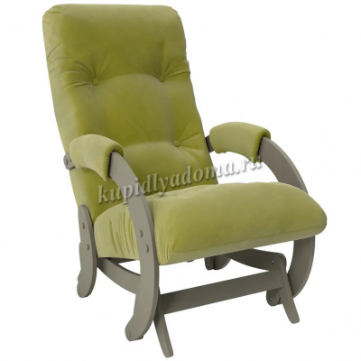 Кресло-маятник Неаполь Модель 12 (Серый ясень-эмаль/Ткань Зеленый Verona Apple Green)