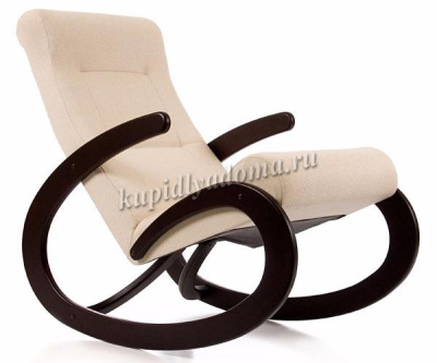 Кресло-качалка Неаполь Модель 1 (Венге-эмаль/Ткань Серый Montana 802)