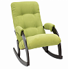 Кресло-качалка Неаполь Модель 11 (Венге-эмаль/Ткань Зеленый Apple Green)