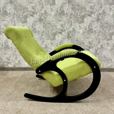 Кресло-качалка Неаполь Модель 3 (Венге-эмаль/Ткань Зеленый Apple Green)