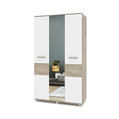 Шкаф Виора В-31 3-х дверный с зеркалом (Серый дуб/Белый)