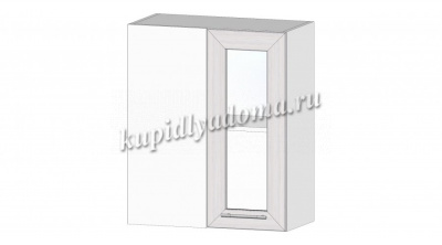 Шкаф верхний угловой со стеклом ШВУС 600 Кухня Ривьера (Анкор светлый)