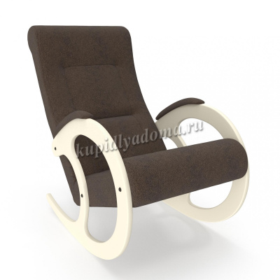 Кресло-качалка Неаполь Модель 3 (Дуб шампань-эмаль/Ткань Коричневый Malta 15 А)