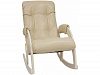 Кресло-качалка Неаполь Модель 11 (Молочный дуб-эмаль/Экокожа Бежевый Oregon perlamutr 106)
