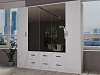 Шкаф 5-ти дверный Монтана 2.3 с зеркалами (Белый)