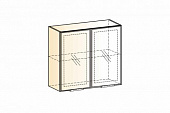 Шкаф навесной Стоун 23.13 (2дв. рамка) L800 H720  (Черный муар)