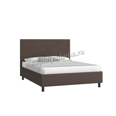 Кровать Мальта 1.6 с подъемным механизмом (Экокожа/Темно-коричневый)