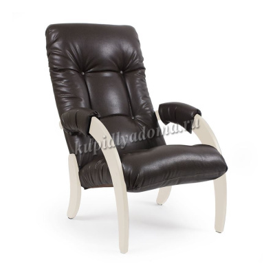 Кресло для отдыха Консул Модель 61 (Дуб шампань-эмаль/Экокожа Коричневый Vegas Lite Amber)